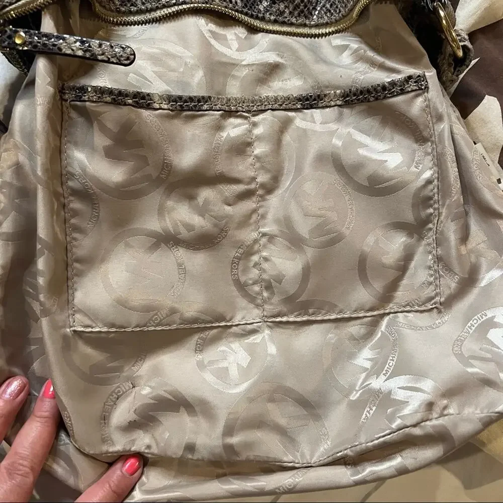 Michael Kors Small Snakeskin Shoulder Satchel